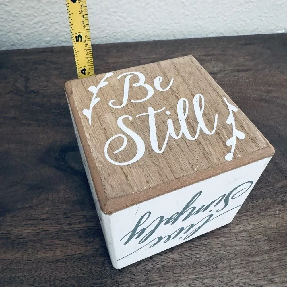 Bible Verse Inspired Solid Wood Cube Decor